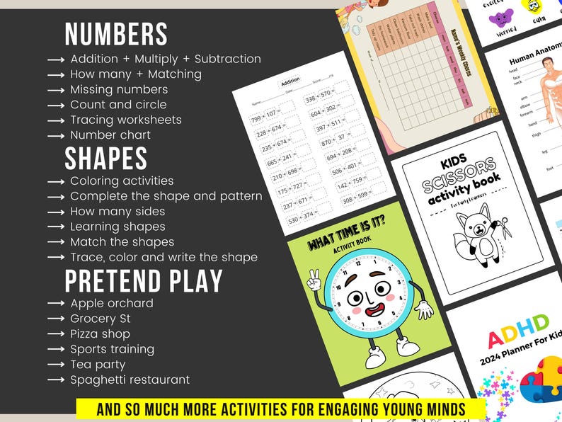 11000 Preschool and Kindergarten Printable Activity Worksheets