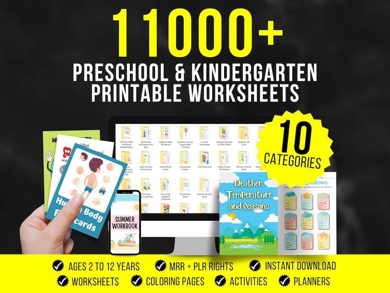 11000 Preschool and Kindergarten Printable Activity Worksheets