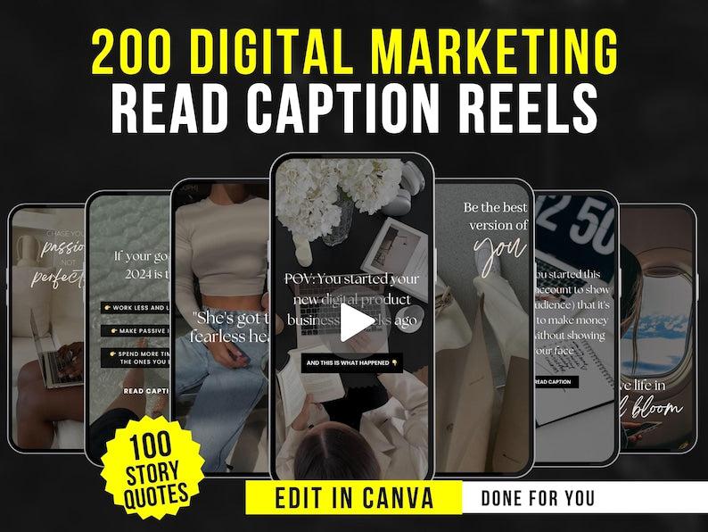 200 Digital Marketing Read Caption Reels