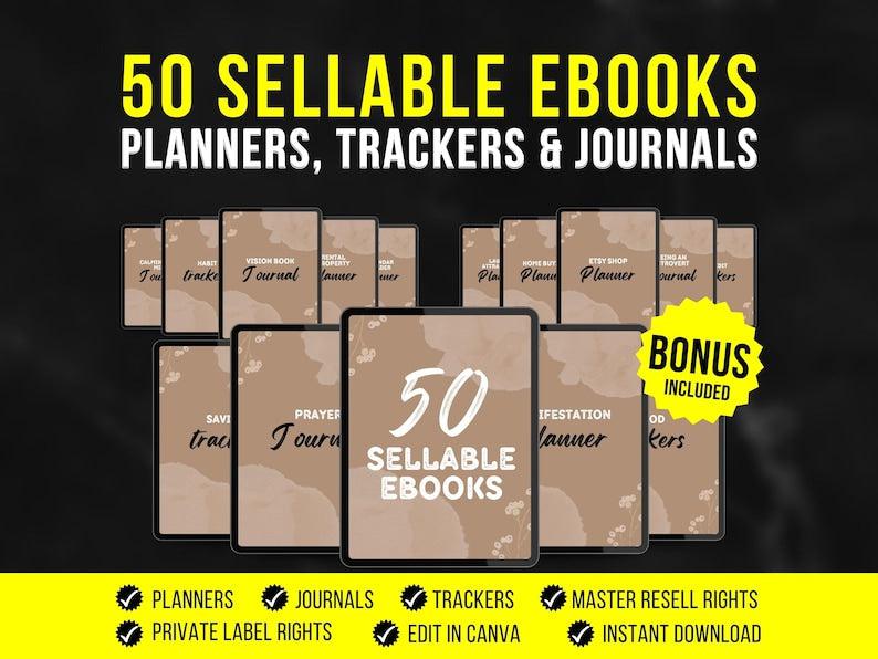 50+ Books, Editable Planners, Trackers and Journals Ideal for Passive Income