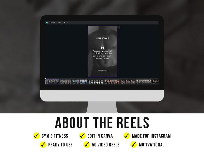 50 Canva Editable Fitness & Gym Motivational Videos