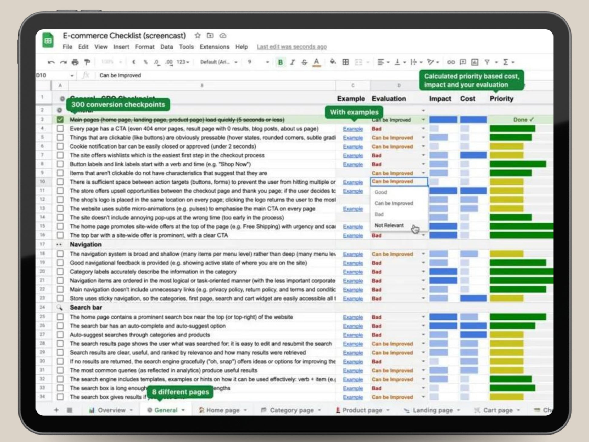 E-commerce Conversion Checklist