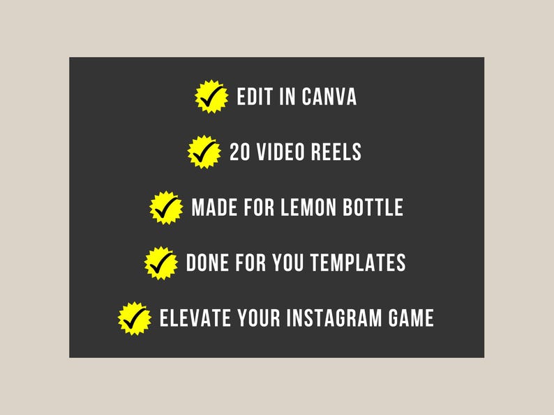 Lemon bottle reels instagram template