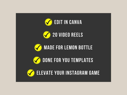 Lemon bottle reels instagram template