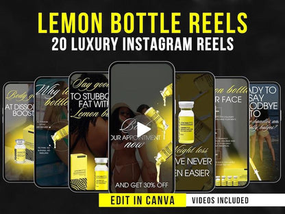 Lemon bottle reels instagram template